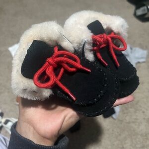 UGG Black and Red Baby Walker Shoes
